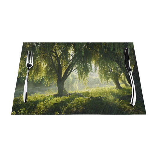 Lush Greenery Tree Shade Placemat, Waterproof and Durable, Artistic Design, Ideal for Home and Restaurant