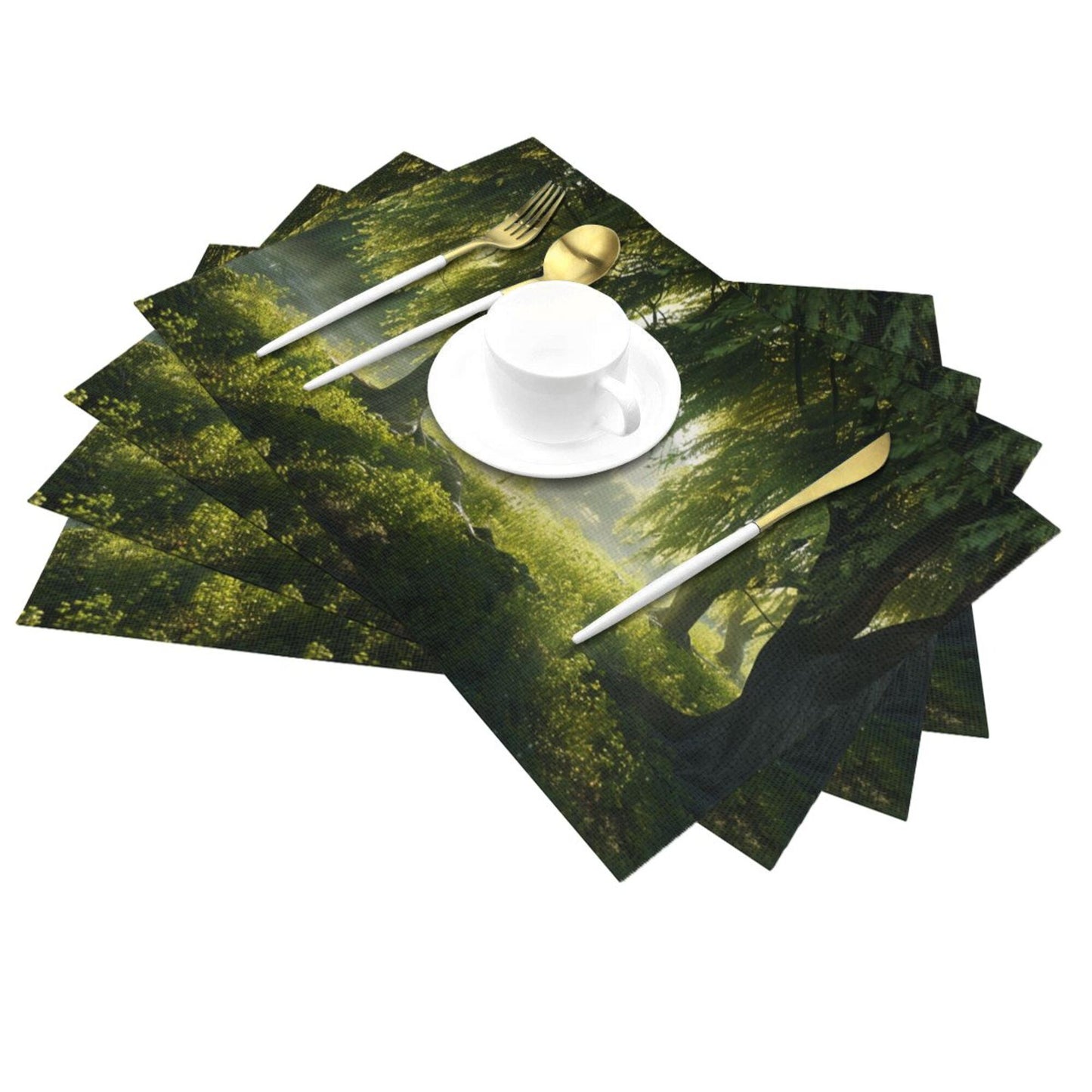 Lush Greenery Tree Shade Placemat, Waterproof and Durable, Artistic Design, Ideal for Home and Restaurant