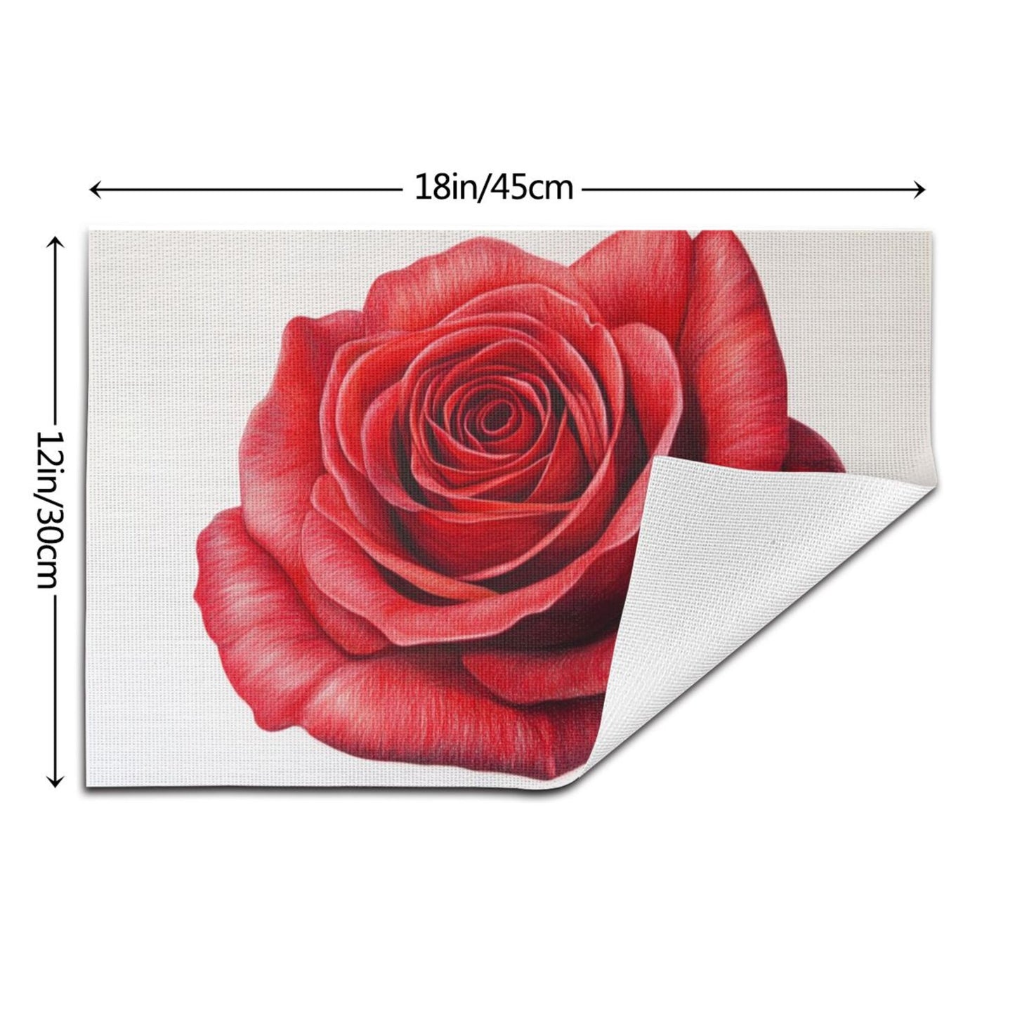 Beautiful Red Rose Placemat, Elegant Table Decor, Waterproof, Durable and Easy to Clean