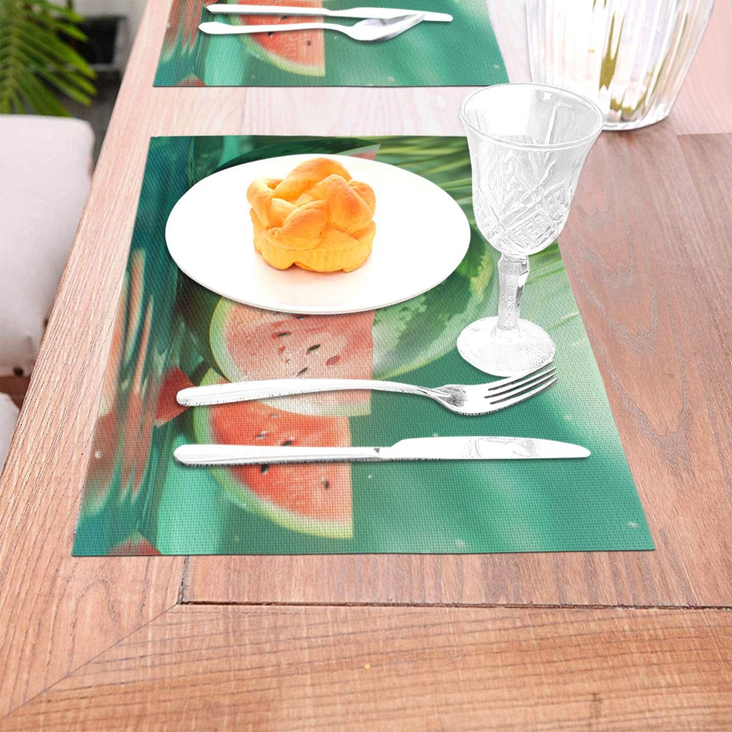 Watermelon Pattern Placemat, Fresh Summer Table Decor, Waterproof, Durable and Easy to Clean