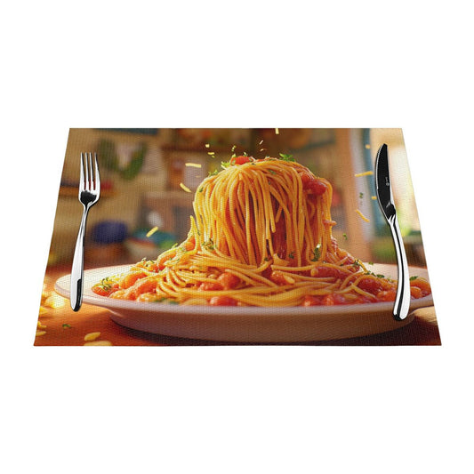 Spaghetti Placemat, Delicious Table Decor, Waterproof and Easy to Clean