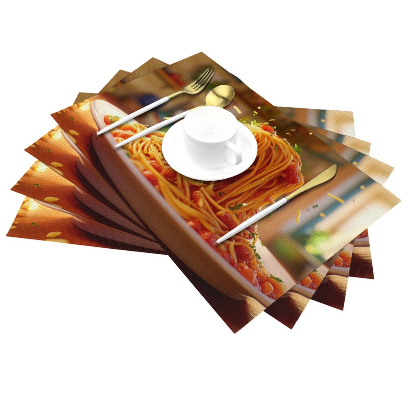 Spaghetti Placemat, Delicious Table Decor, Waterproof and Easy to Clean