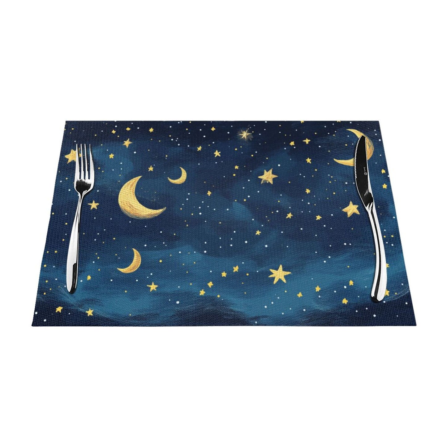 Starry Night Placemat, Romantic Dreamy Sky Design, Waterproof and Easy to Clean