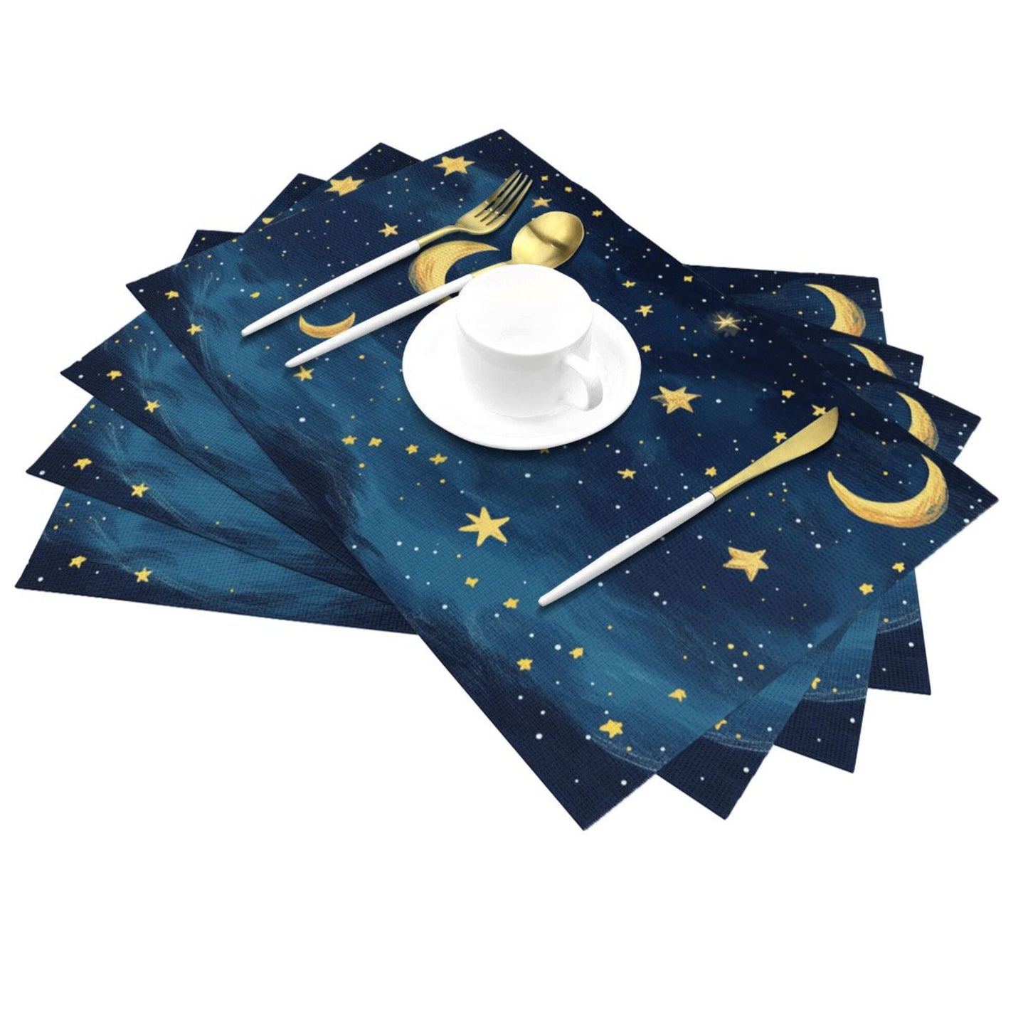 Starry Night Placemat, Romantic Dreamy Sky Design, Waterproof and Easy to Clean