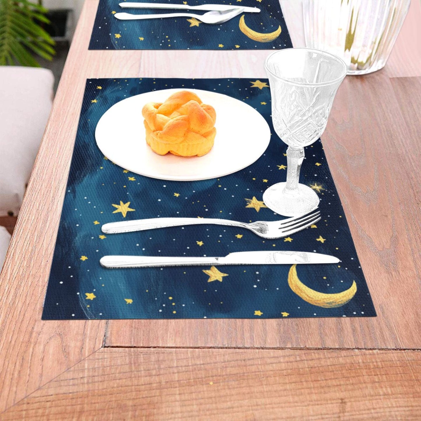 Starry Night Placemat, Romantic Dreamy Sky Design, Waterproof and Easy to Clean