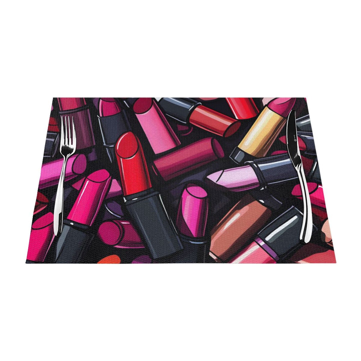 Fashion Lipstick Themed Placemat, Unique Design, Waterproof and Durable