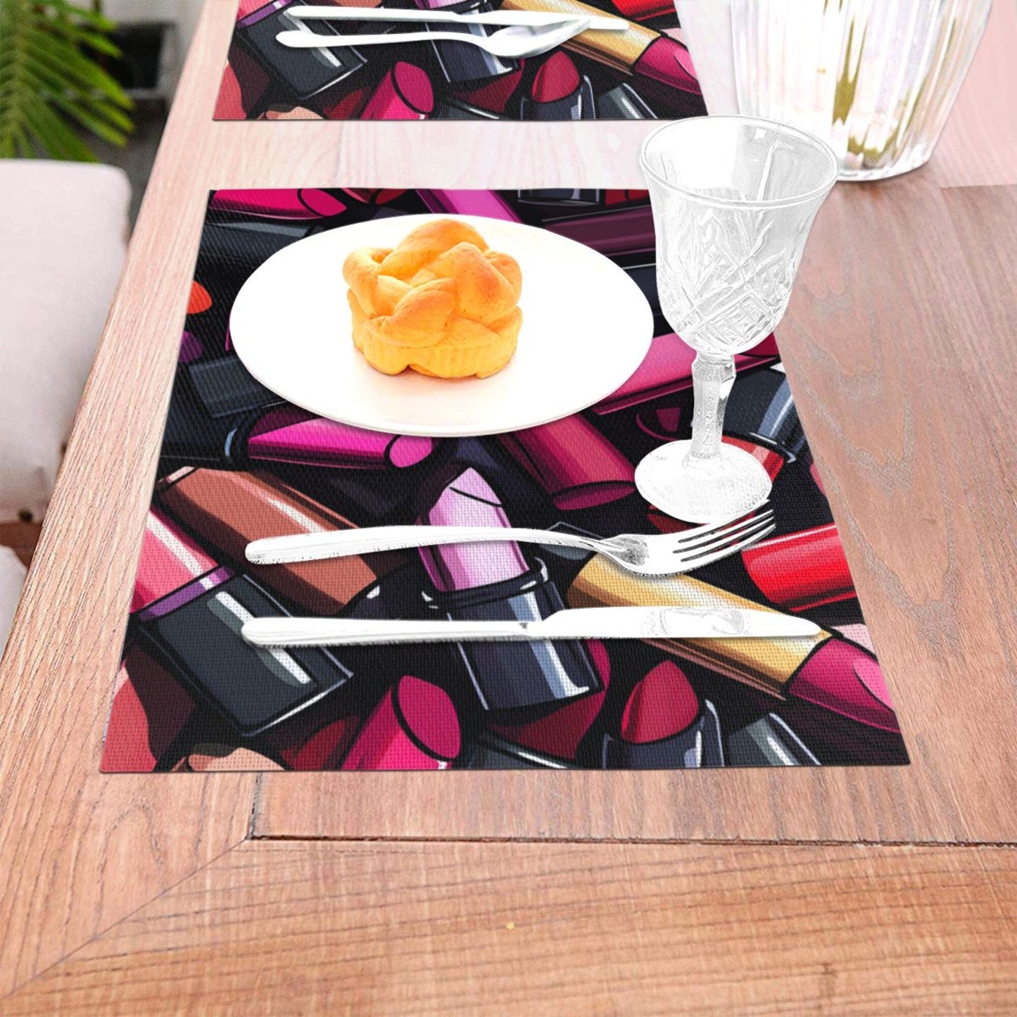 Fashion Lipstick Themed Placemat, Unique Design, Waterproof and Durable