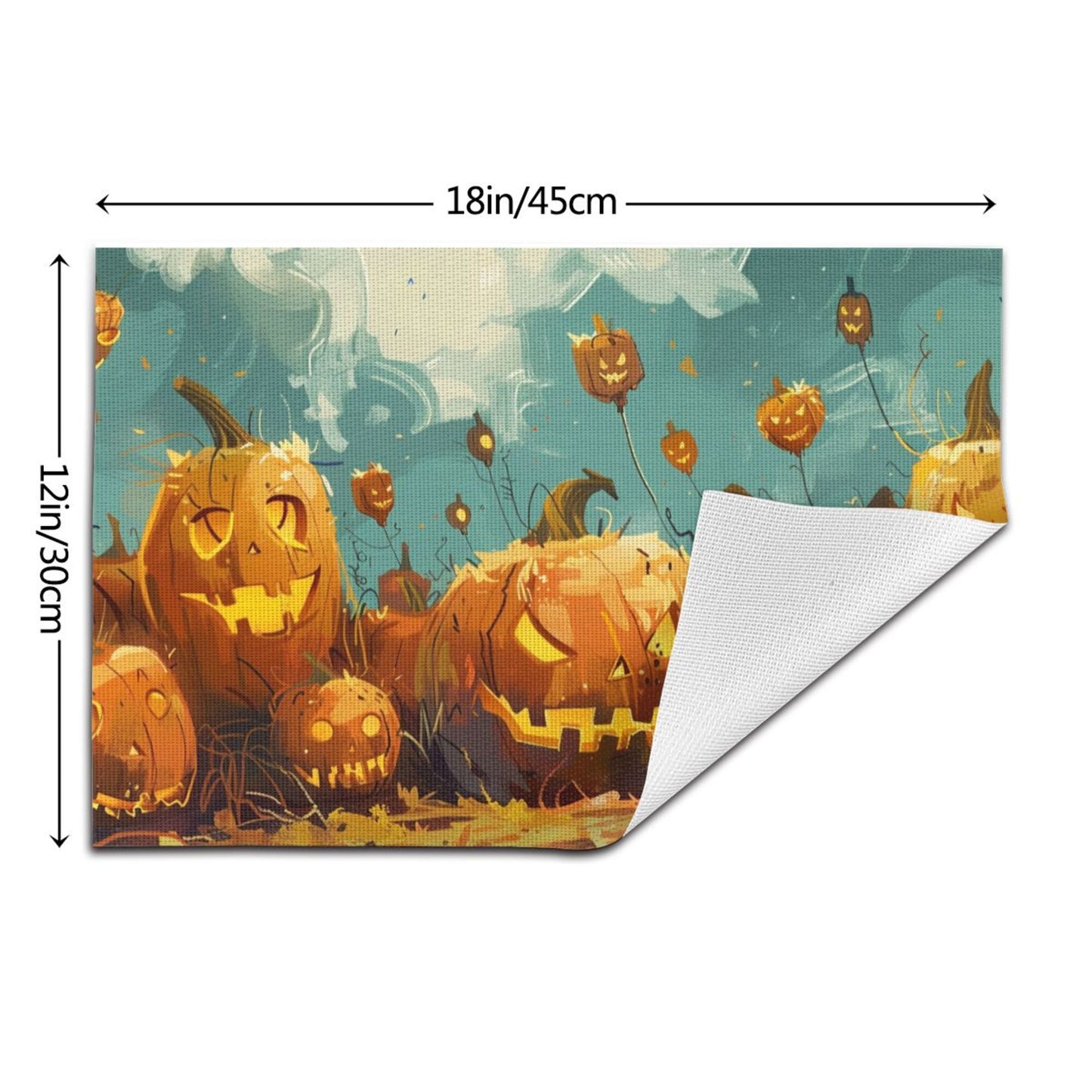 Halloween Pumpkin Themed Placemat, Creative Design, Waterproof and Durable