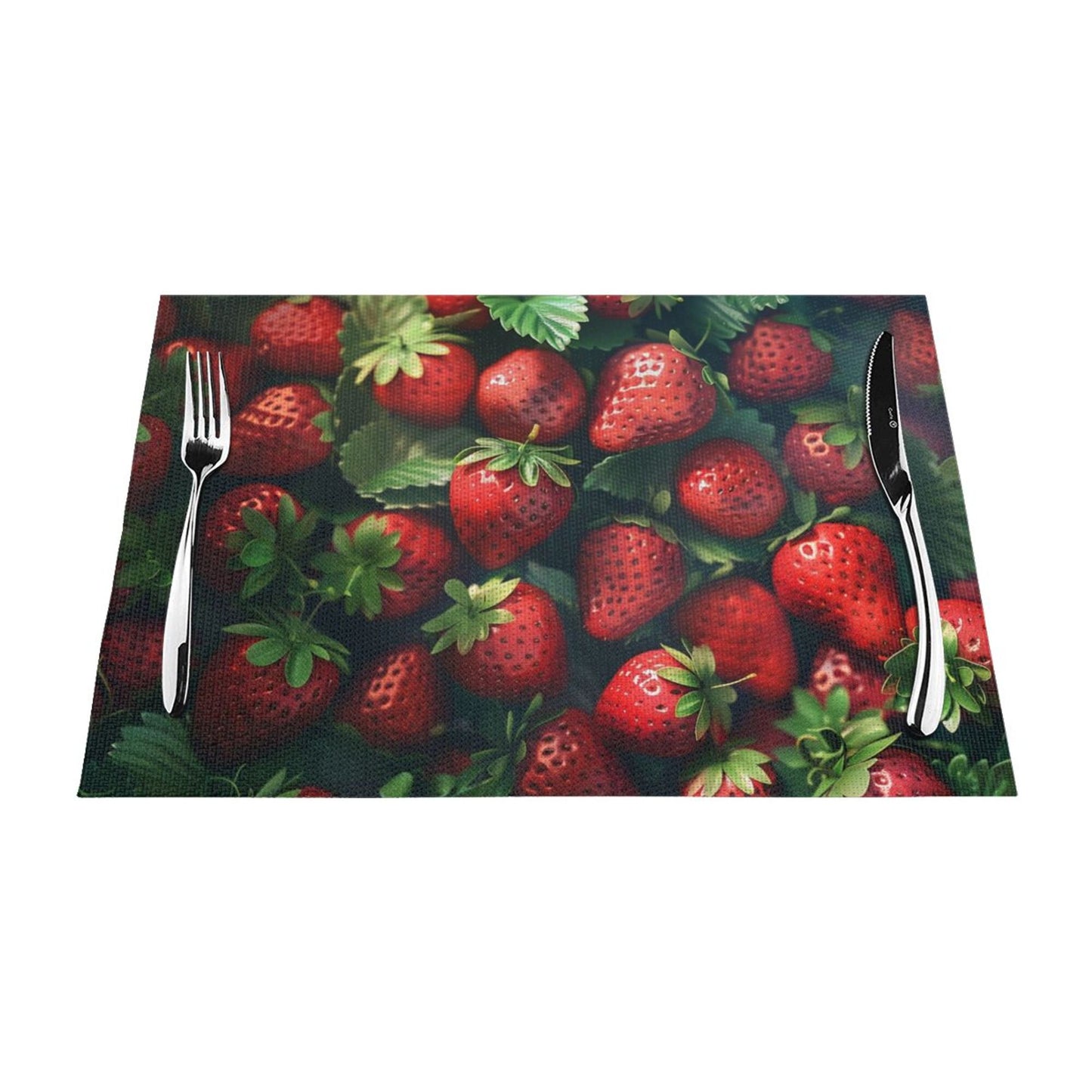 Strawberry Themed Placemat, Creative Design, Waterproof and Durable