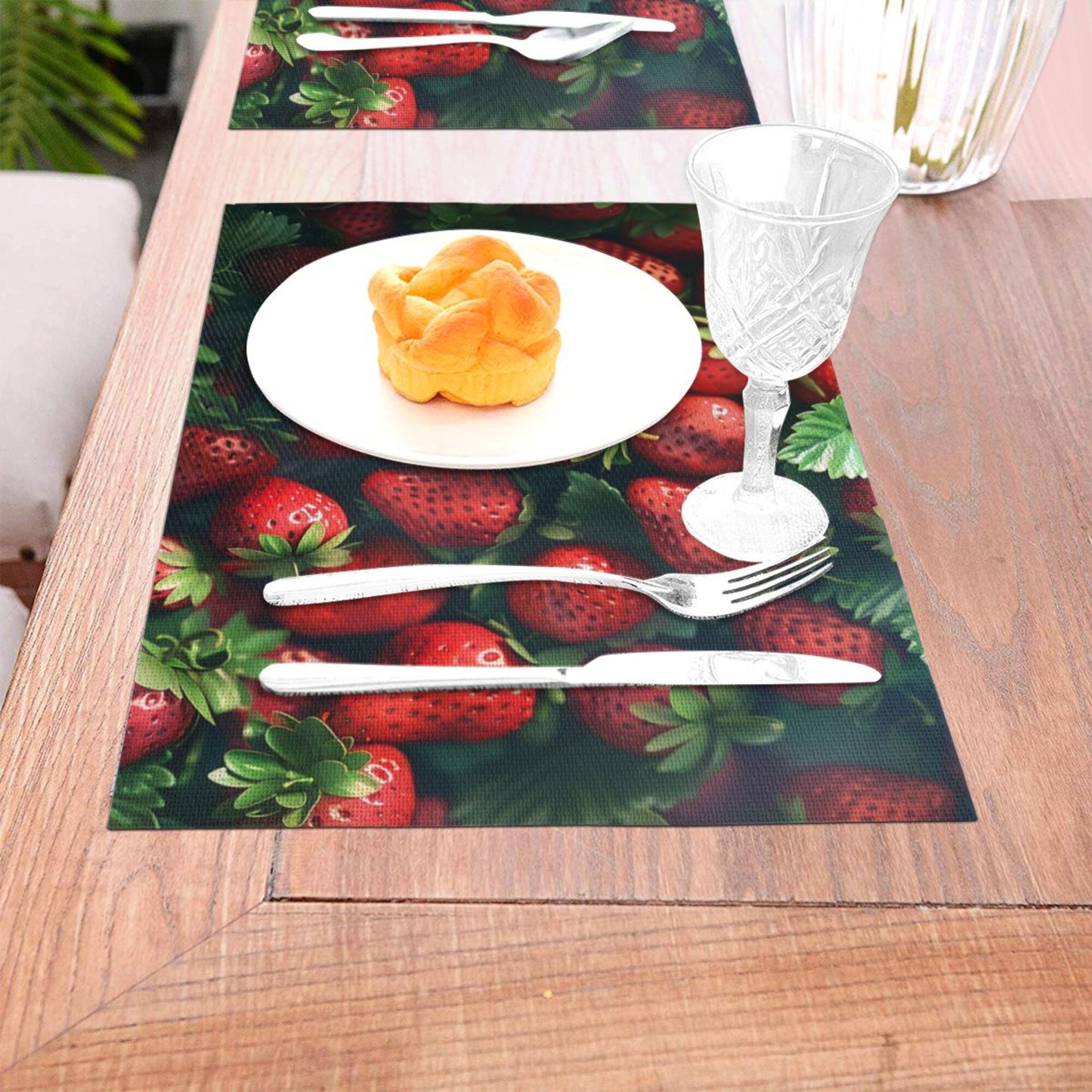 Strawberry Themed Placemat, Creative Design, Waterproof and Durable