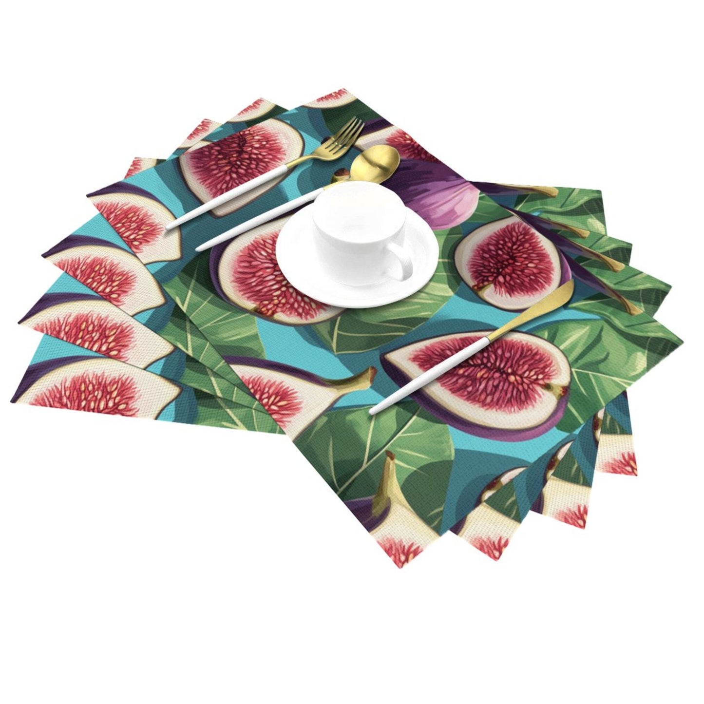 Fig Pattern Placemat, Creative Design, Durable and Waterproof