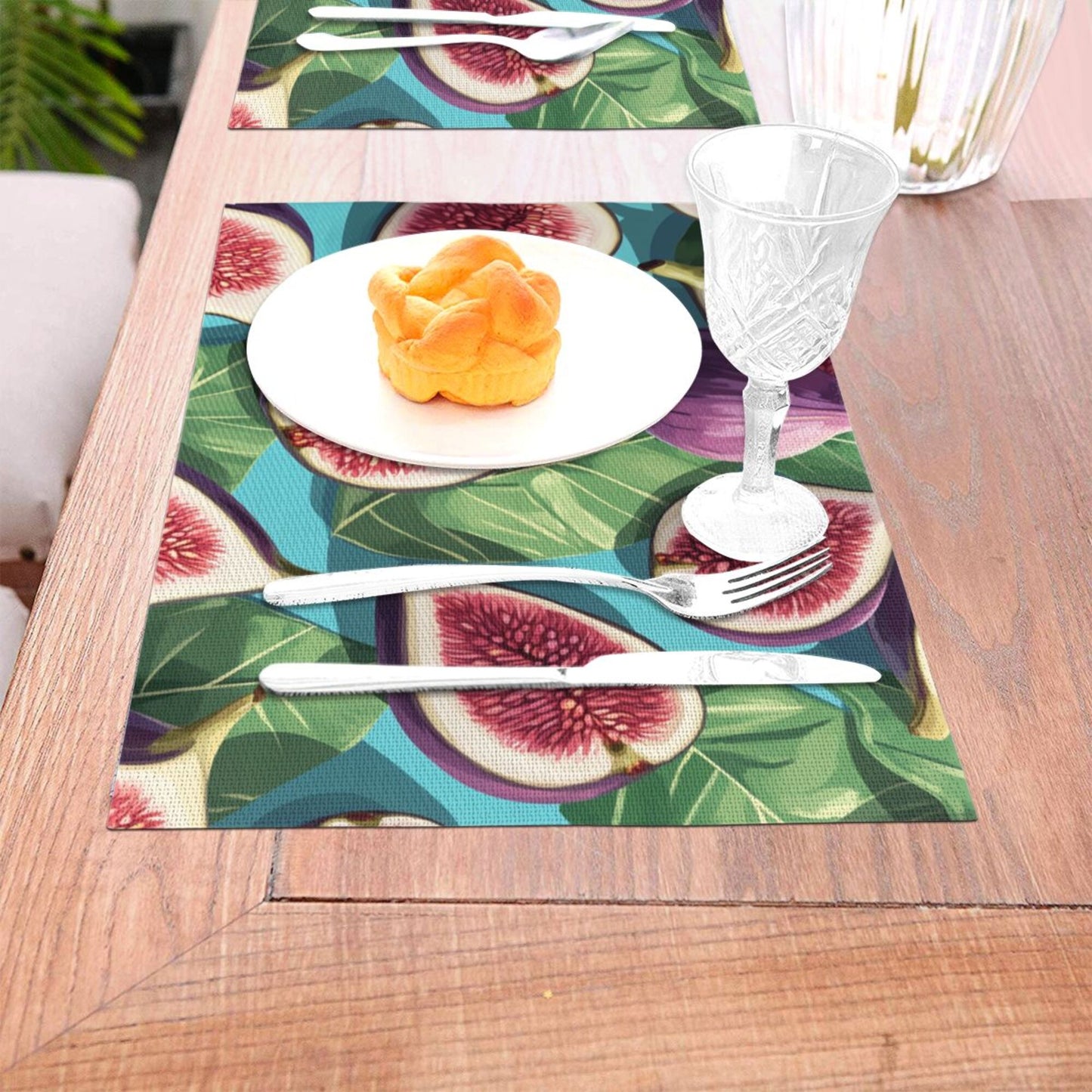 Fig Pattern Placemat, Creative Design, Durable and Waterproof