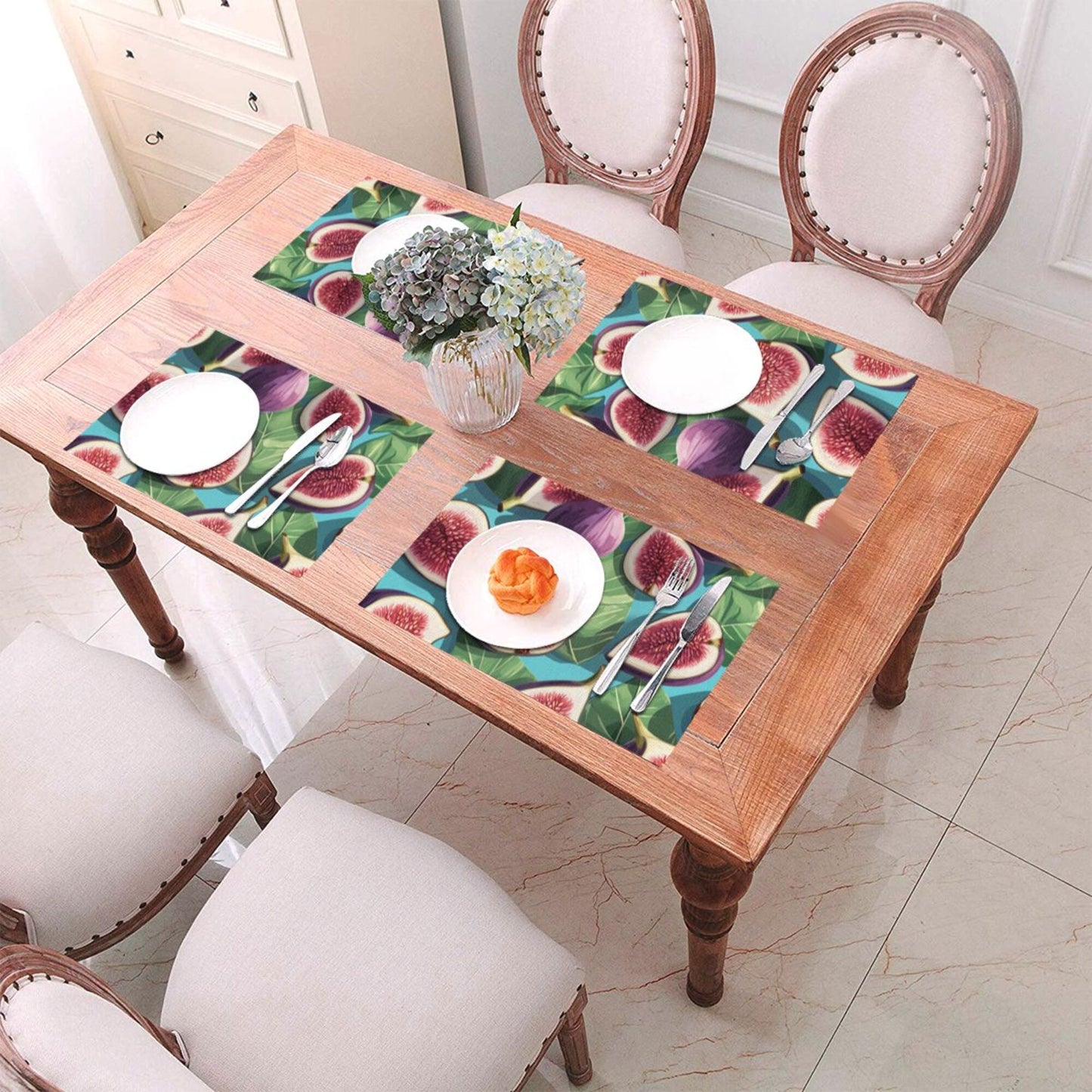 Fig Pattern Placemat, Creative Design, Durable and Waterproof